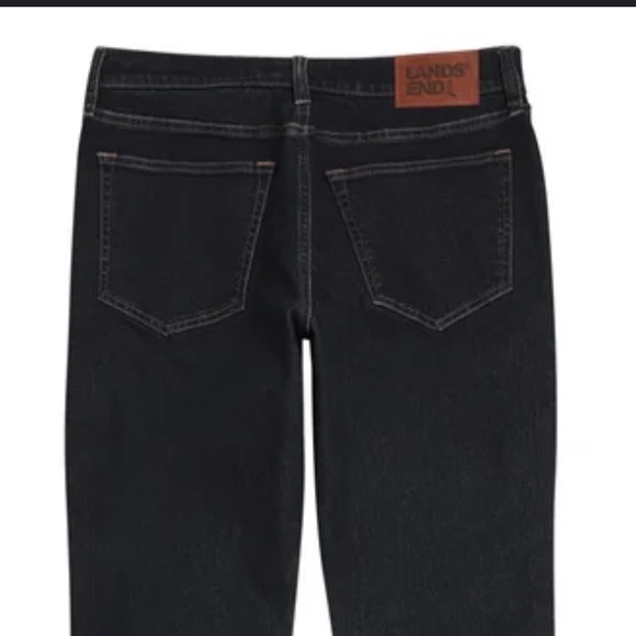 NWT Lands' End Men's Straight Jeans Flannel Lined- Dark Blue, 30x32 - Picture 2 of 8